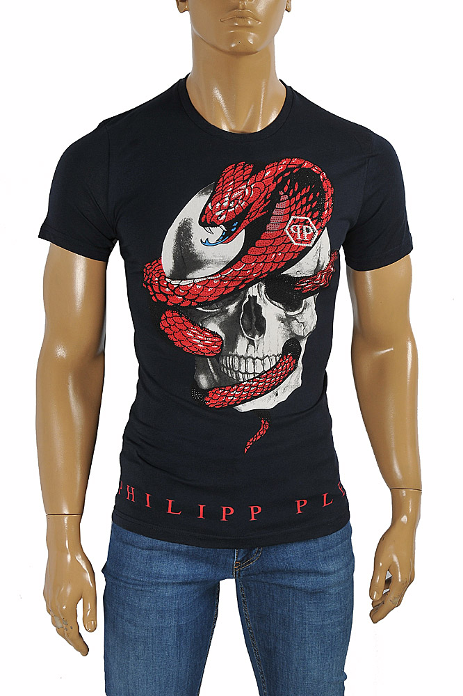Mens Designer Clothes | PHILIPP PLEIN Cotton T-shirt  #1